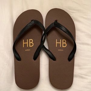 Brown flip flops
